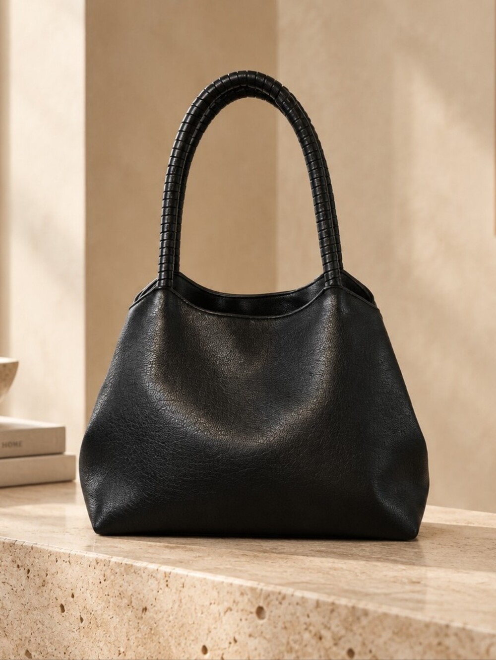 Elegant Black  Shoulder Tote